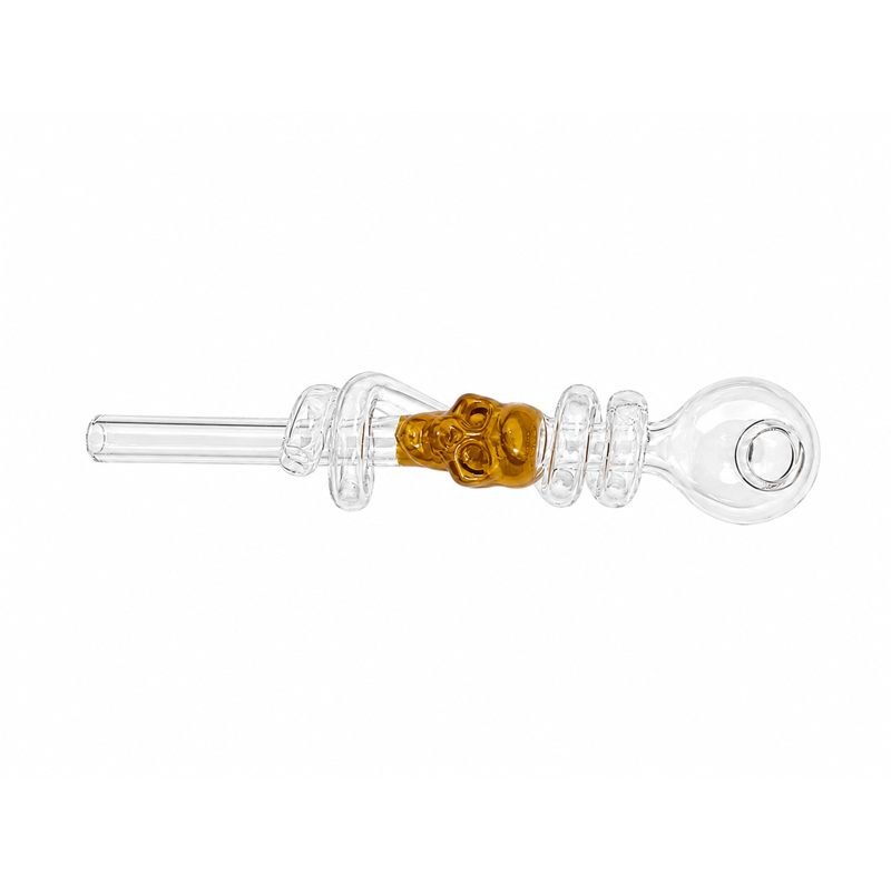 Swirl Skull Sweet Puff Glass Pipe 14cm