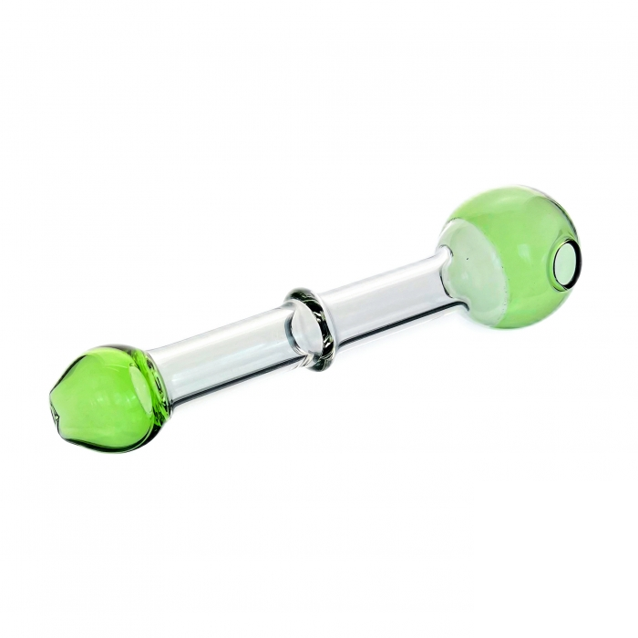 Green Annular Protrusion Straight Glass Pipe 12cm