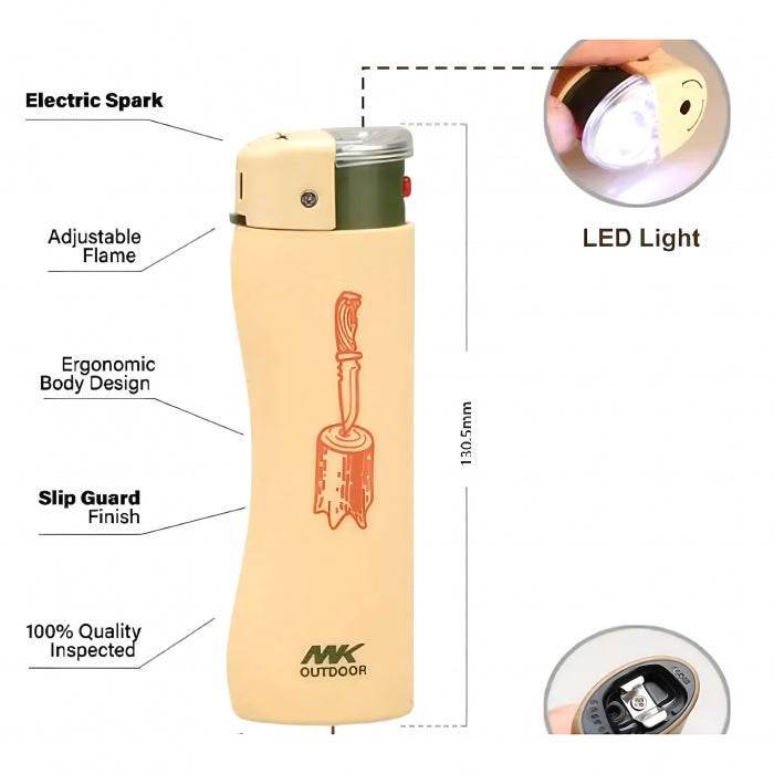 3 in 1 Large MK Outdoor LED Torch Bottle Opener Refillable Gas Lighter - Bong Empire