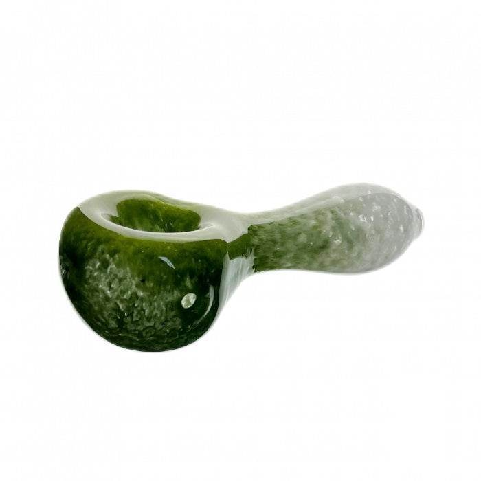 Frit Glass Dry Spoon Pipe 10cm Green