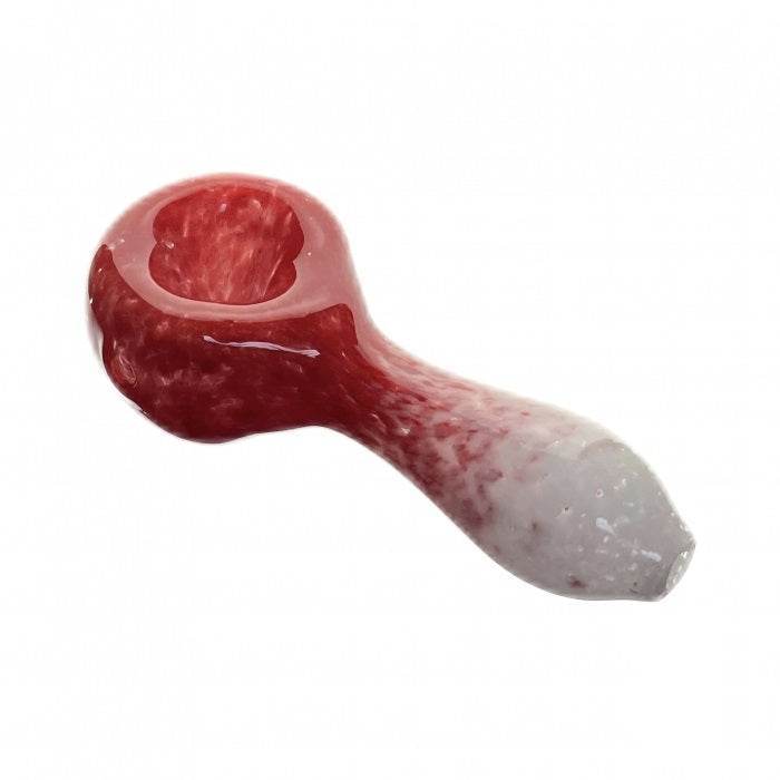 Frit Glass Dry Spoon Pipe 10cm Red