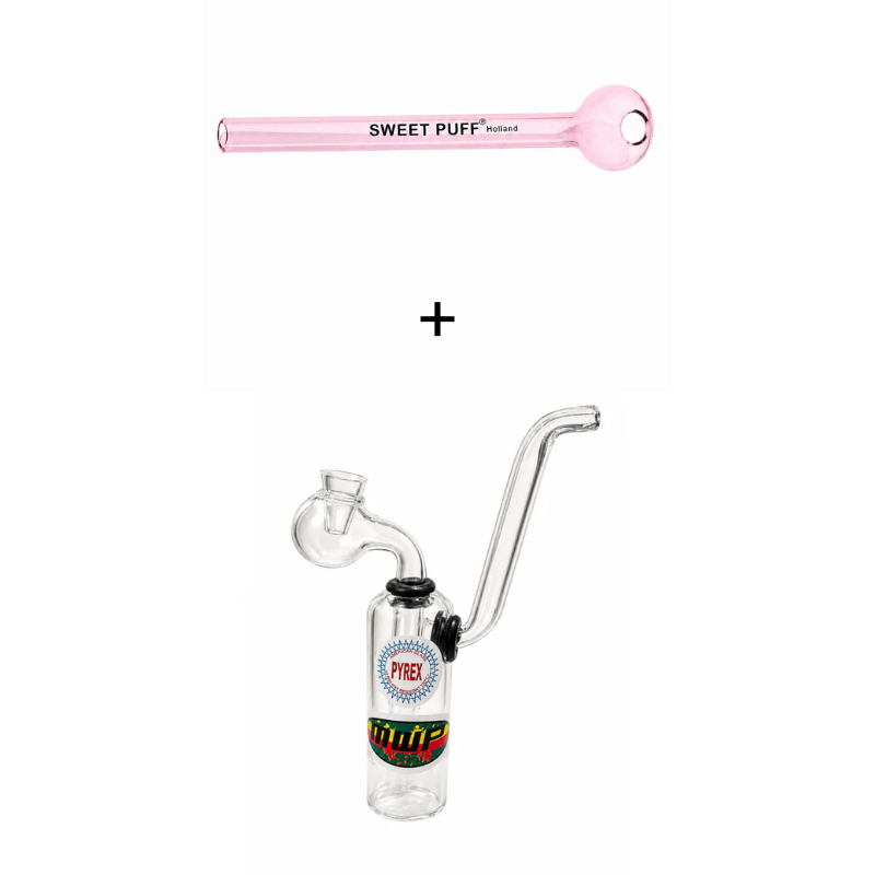 Traveller Sweet Puff Pipe & Water Pipe Bundle Pink