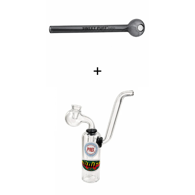 Traveller Sweet Puff Pipe & Water Pipe Bundle Grey