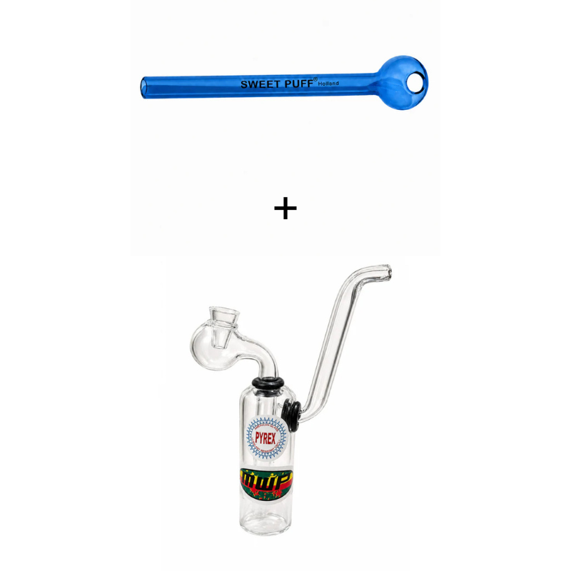Traveller Sweet Puff Pipe & Water Pipe Bundle Blue