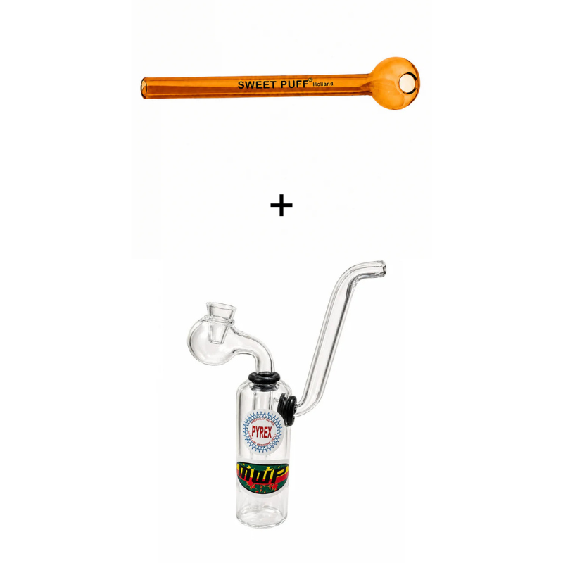 Traveller Sweet Puff Pipe & Water Pipe Bundle Amber