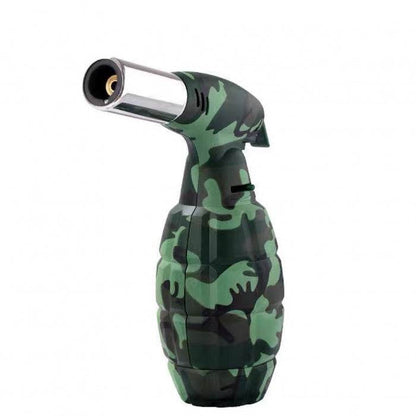 Camouflage Longstar Flamethrower Grenade Giant Jet Lighter Green Camouflage - Bong Empire