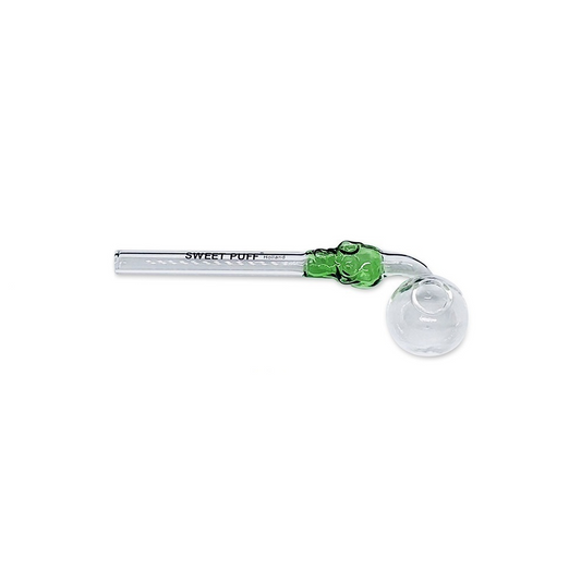 Green Skull Sweet Puff Glass Pipe 14cm - Sweet Puff Pipes