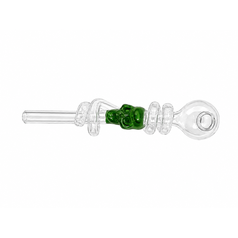Swirl Skull Sweet Puff Glass Pipe 14cm