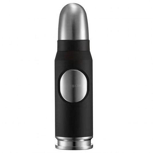 Jobon Bullet Shaped Cigar Jet Lighter Black Silver - Bong Empire