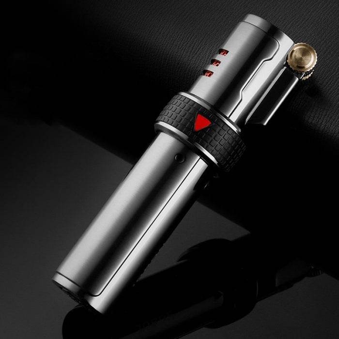 Jobon Butane Triple Flame Flint Jet Lighter Grey - Bong Empire