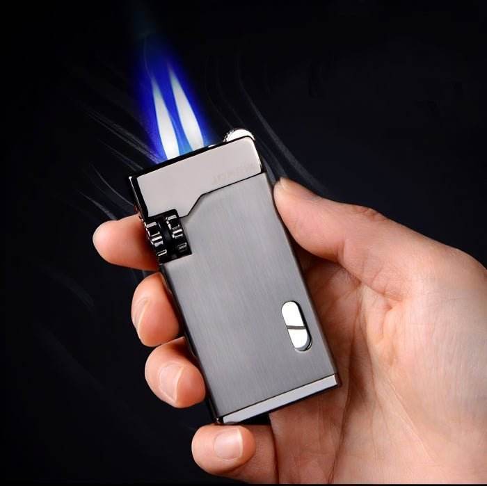 Jobon Double Flame Metal Butane Gas Jet Lighter