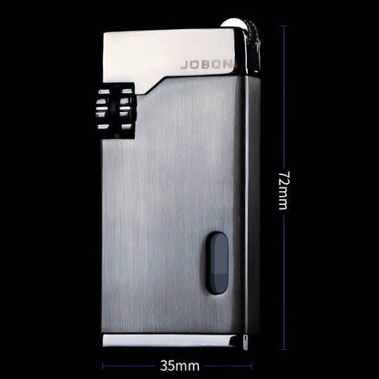 Jobon Double Flame Metal Butane Gas Jet Lighter Grey - Bong Empire