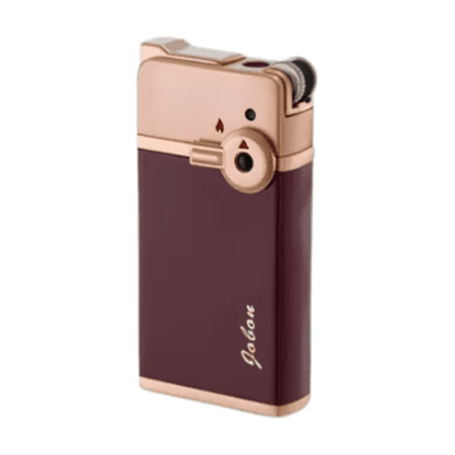 Jobon Dual Jet & Normal Flame Lighter 7cm Rose Gold & Burgundy