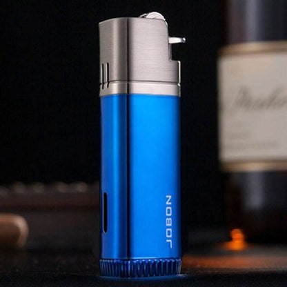 Jobon Flint Lit Twin Flame Jet Lighter Blue - Bong Empire