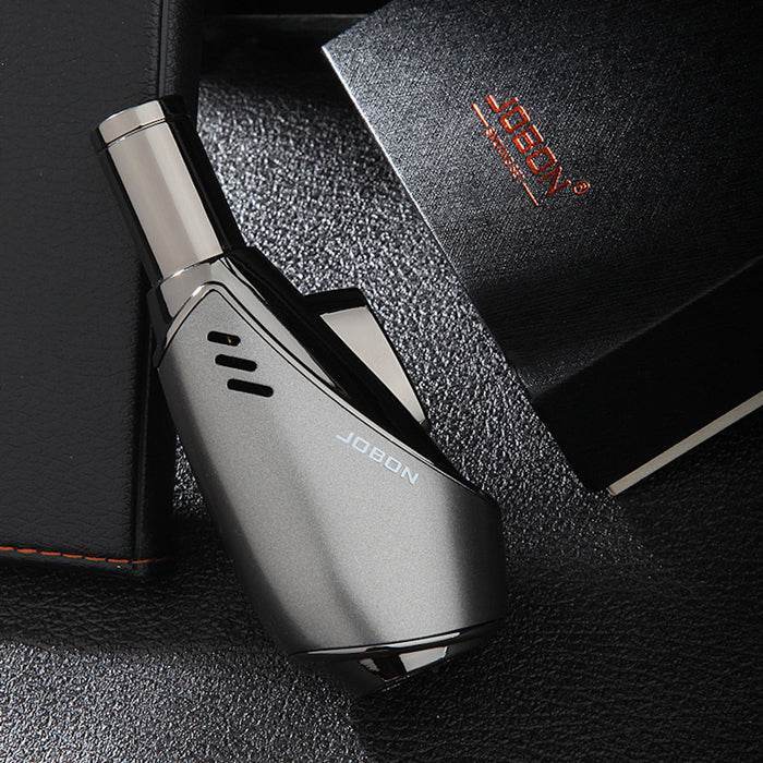 Jobon Vertical Egg Shape Jet Flame Lighter Grey - Bong Empire