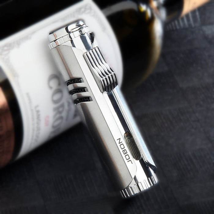 Jobon Jet Torch Lighter Silver - Bong Empire