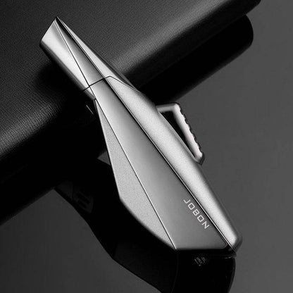 Jobon Superior Strong Metal Single Jet Flame Lighter Silver - Bong Empire