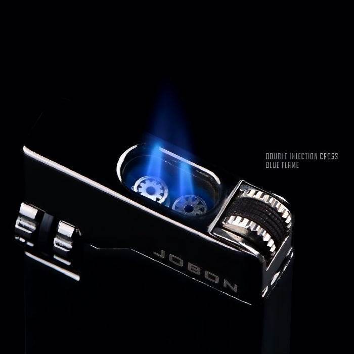 Jobon Double Flame Flint Metal Butane Gas Jet Lighter - Bong Empire