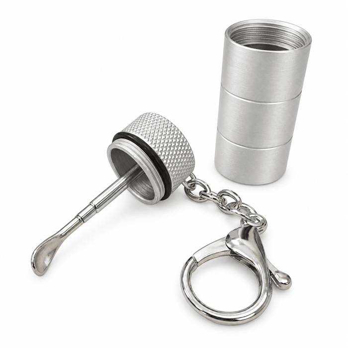 Metal Key Chain Jar Silver