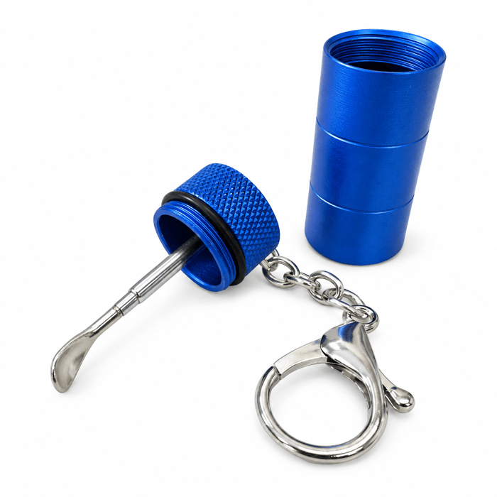 Metal Key Chain Jar Blue