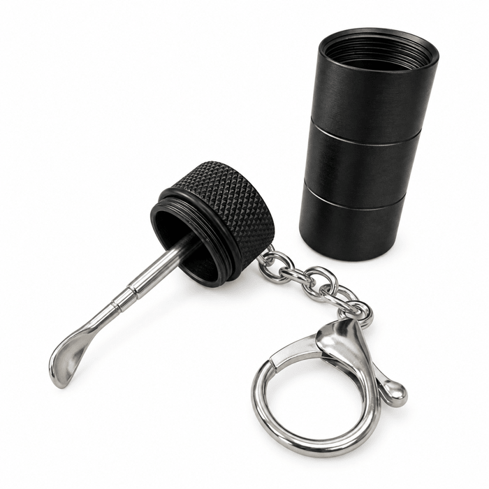 Metal Key Chain Jar Black