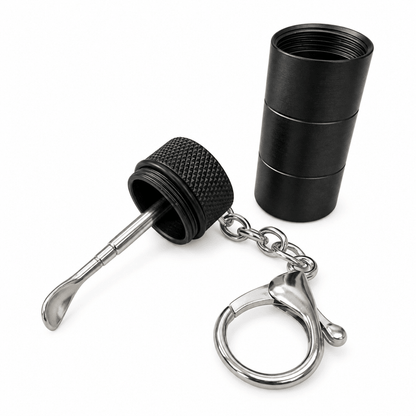 Metal Key Chain Jar Black