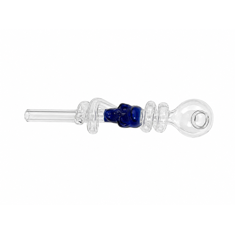 Swirl Skull Sweet Puff Glass Pipe 14cm
