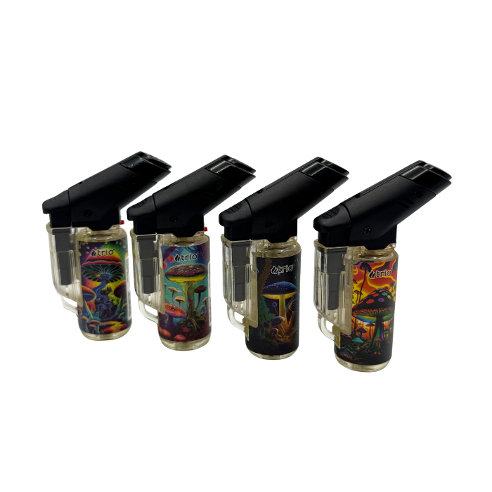 Trio Mushroom Jet Lighter - Refillable Windproof Torch Flame