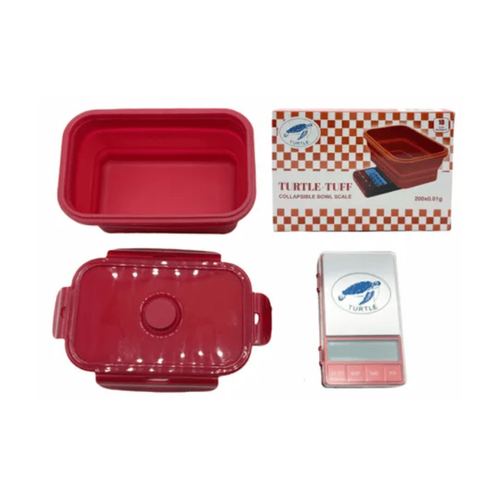 Turtle Tuff Collapsable Bowl Scales 0.01/200g Digital Scales Red