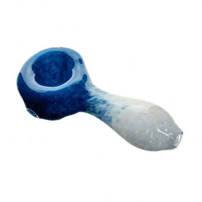 Frit Glass Dry Spoon Pipe 10cm Blue
